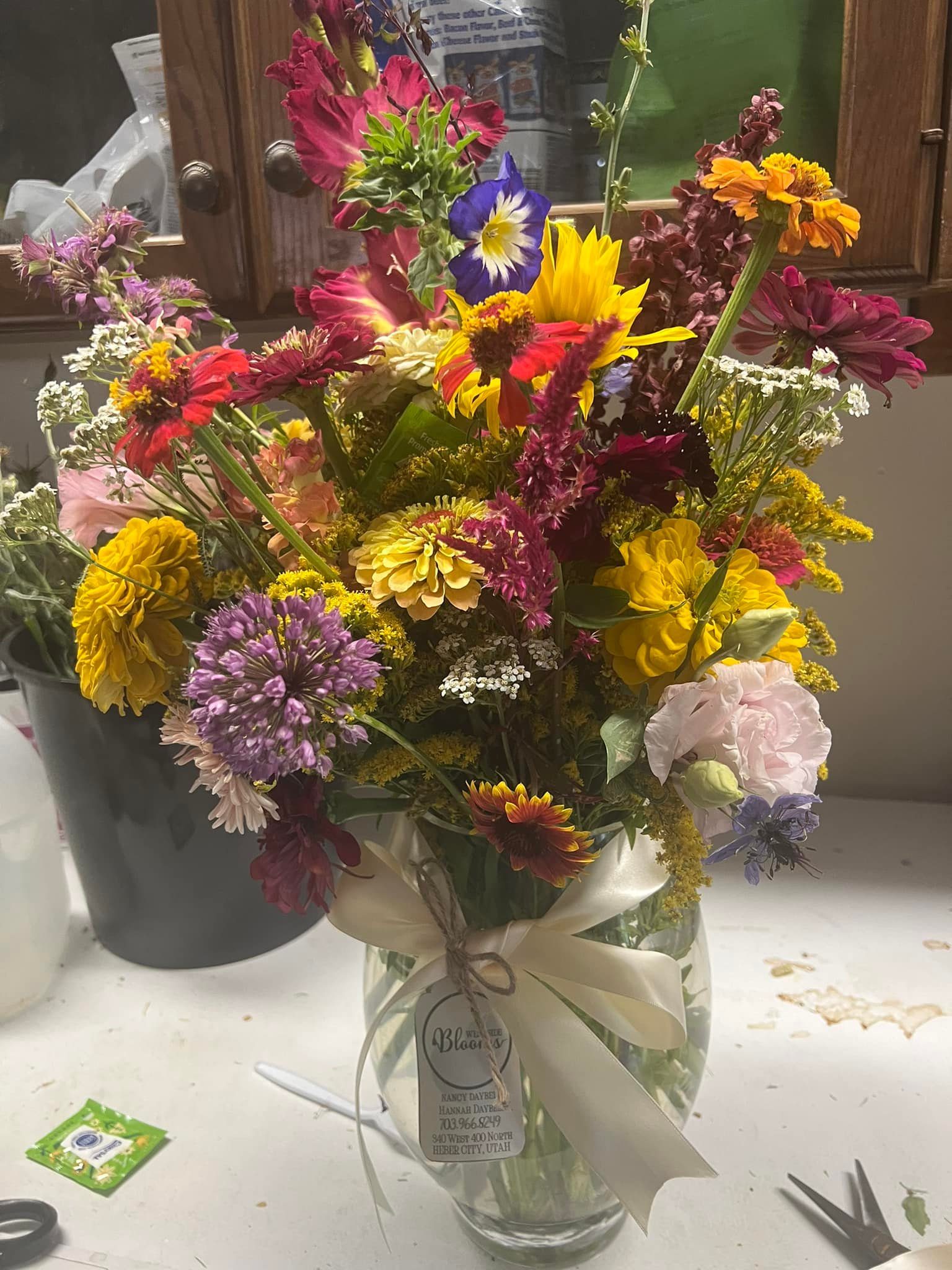 Dahlias and summer flowers in bloom at West Side Blooms flower farm in Heber City, Utah